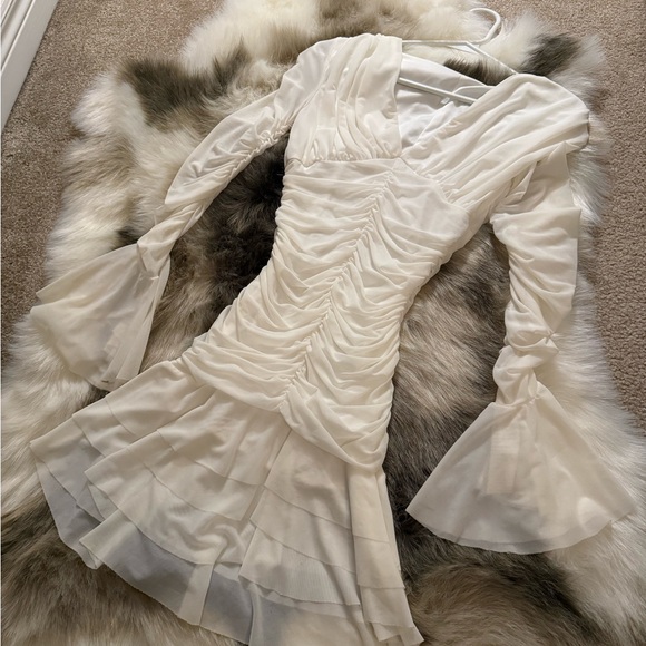 White Ruffle Dress - Picture 2 of 4